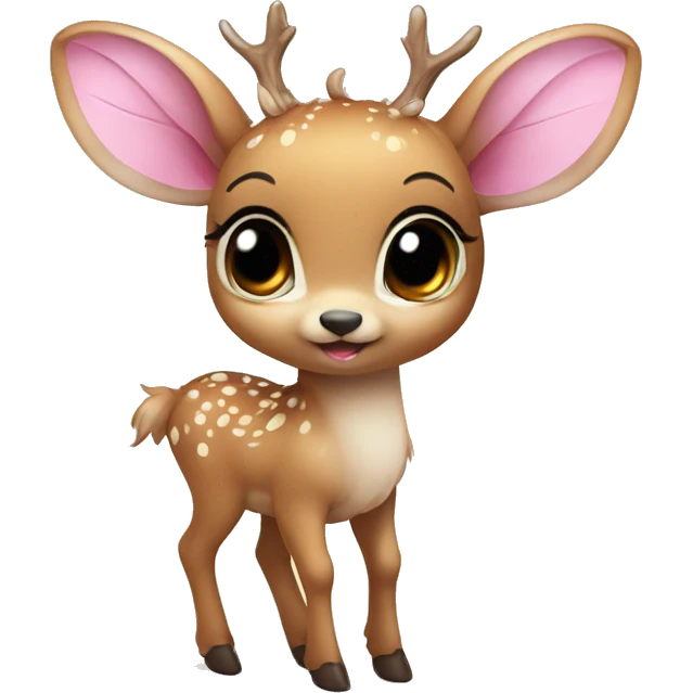 baby deer with fairy wings and a pink bow around its neck  emoji