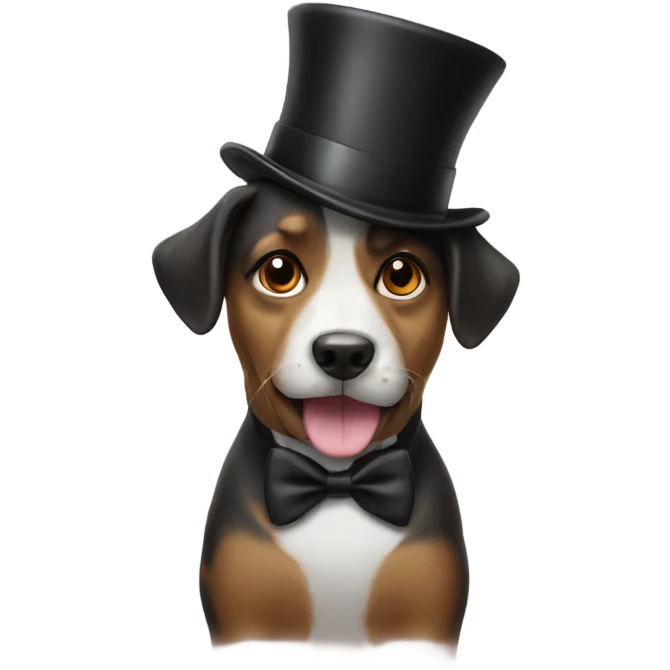 dog with a top hat emoji