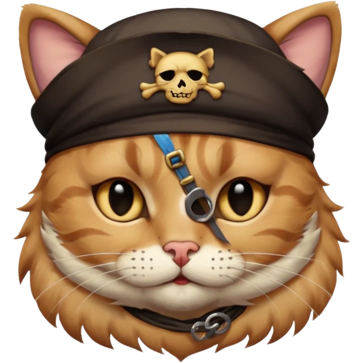 pirate cat with one closed eye emoji