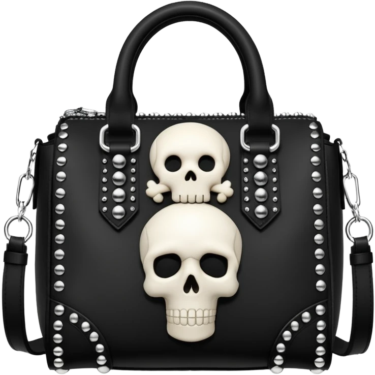 Ultra realistic Alexander Wang bag, in a skull gothic edgy style with luxury embellishment  emoji