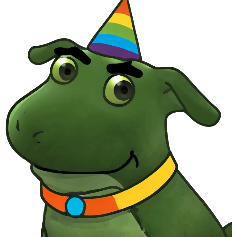 a rainbow dog emoji