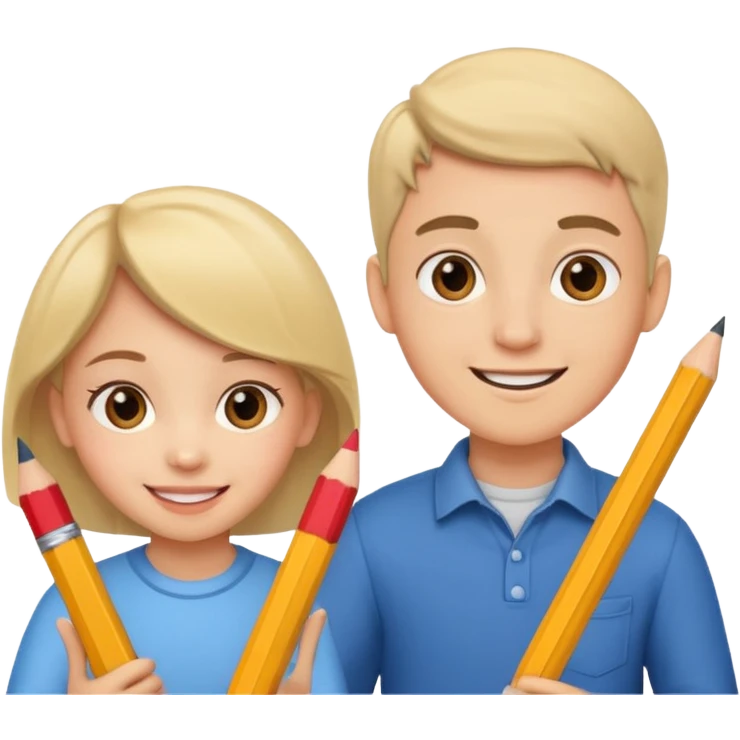 белокожий аниматор мальчик и девочка emoji