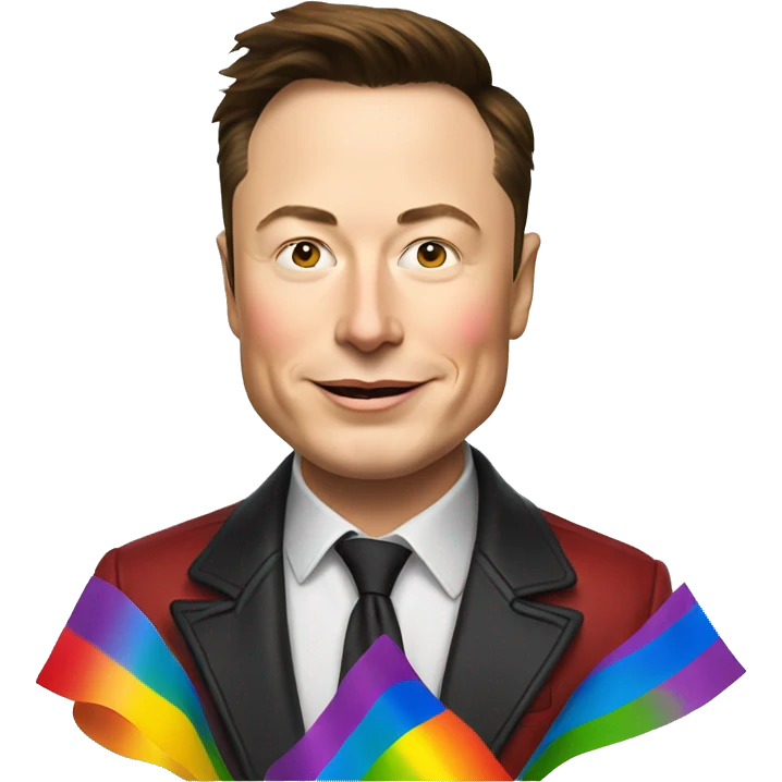 elon musk wearing a pride flag emoji