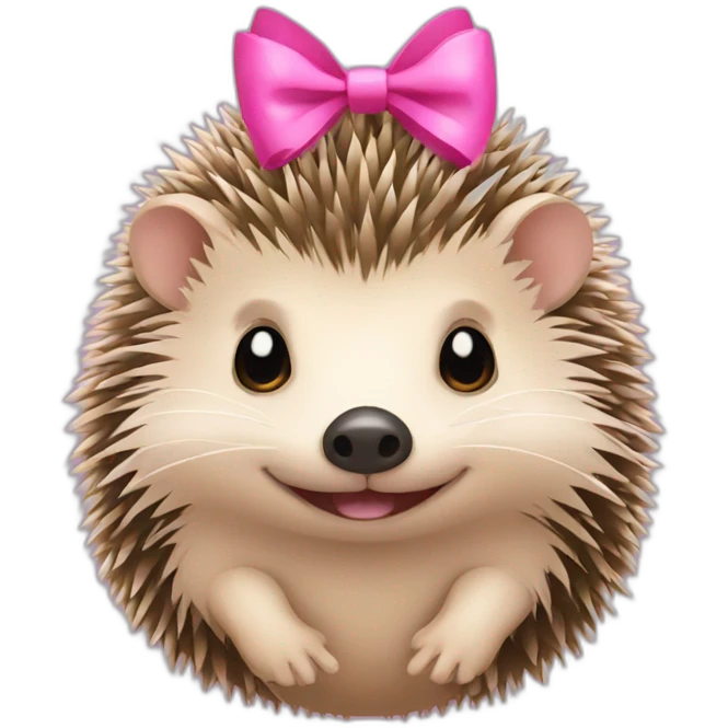 hedgehog with a pink bow emoji