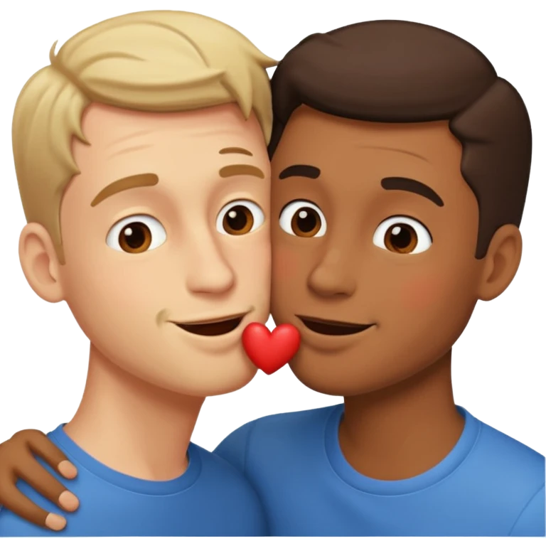Two guys kiss emoji