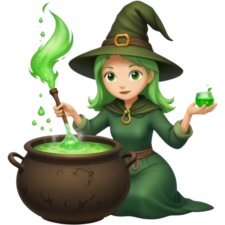 green witch cooking potion emoji