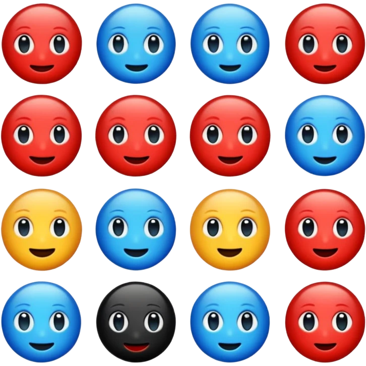 Deepseek emojis in blue black and red. emoji