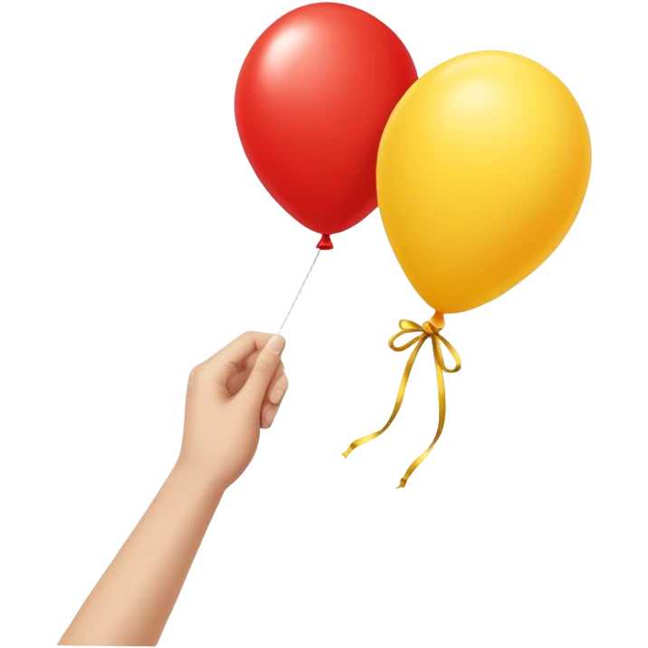letting go of a yellow-red balloon from hand  emoji
