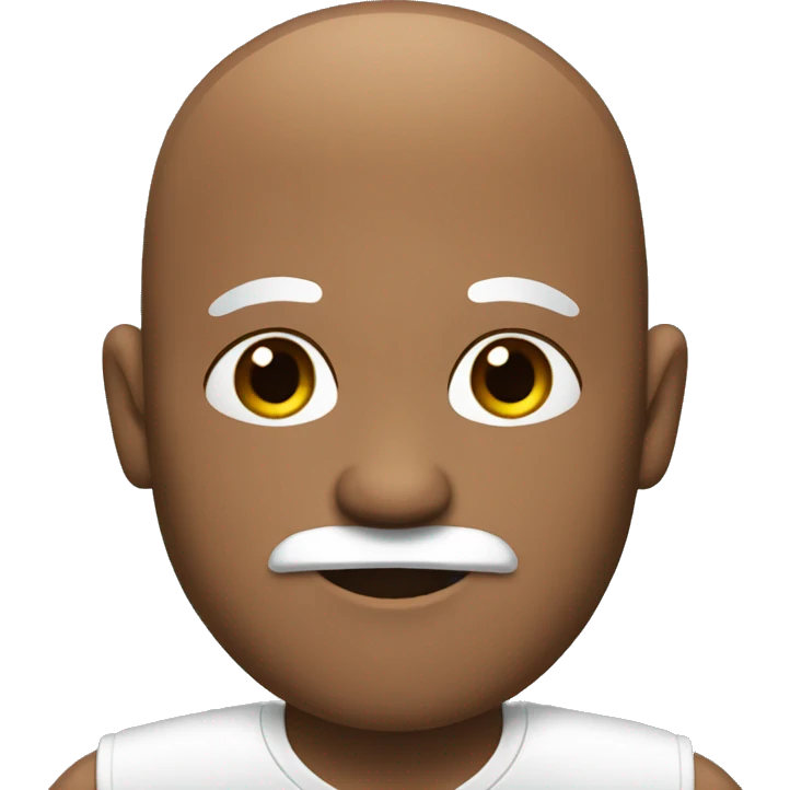 1 brown bald man with black and white beard emoji