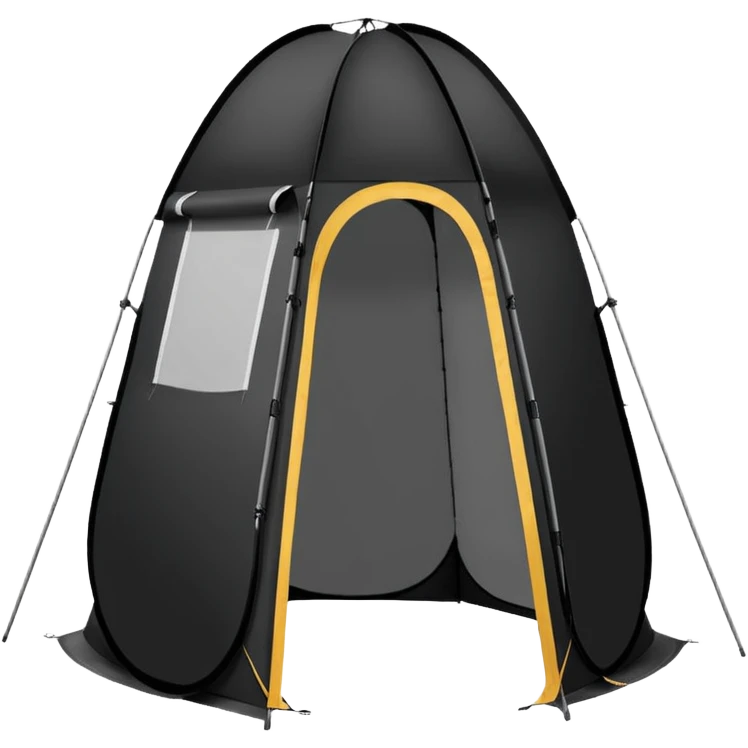 Tall Oval Narrow Pop up standing tent black  emoji