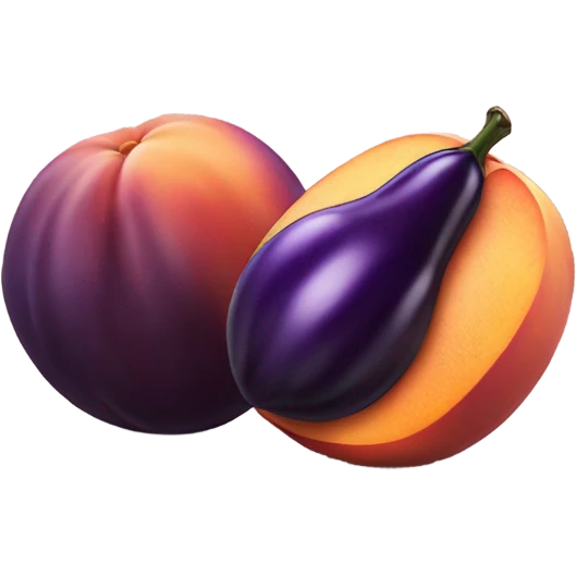 Peach and eggplant emoji