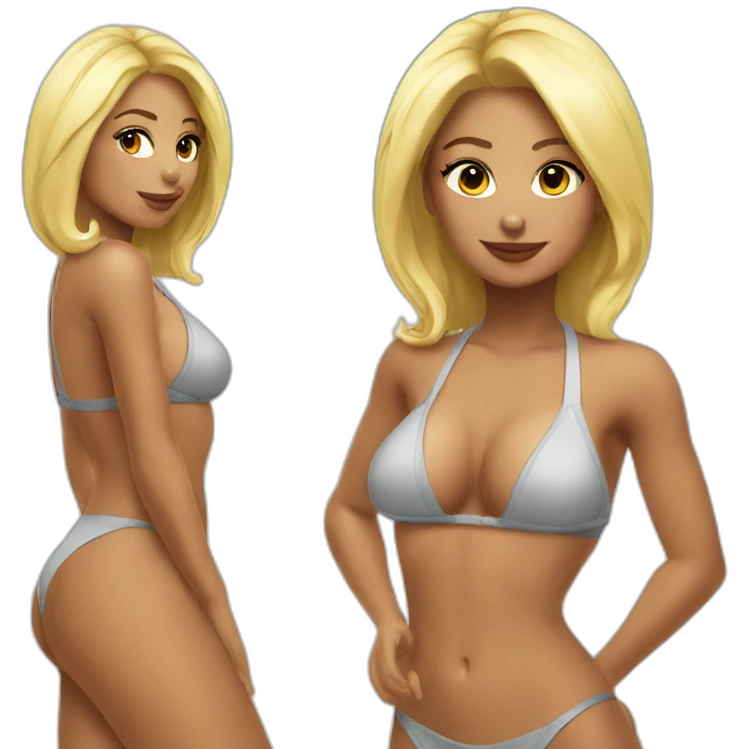 sexy bikini blonde tiny suit emoji