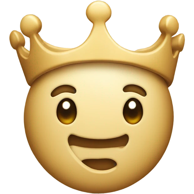 a puzzle piece with crown with simple smile face emoji