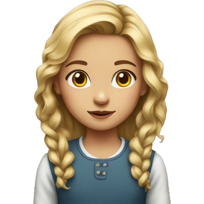 portrait of a young girl  emoji