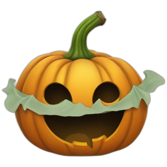 Fantôme et citrouille emoji