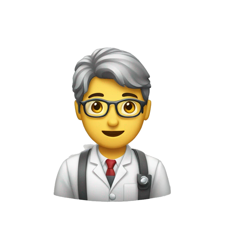 joven con bata de laboratorio emoji