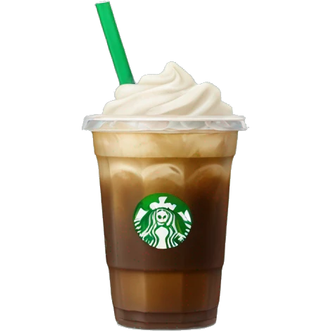 Starbuck ice coffee with ice cubes emoji