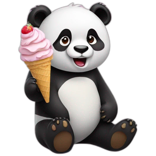 Panda eating ice cream emoji