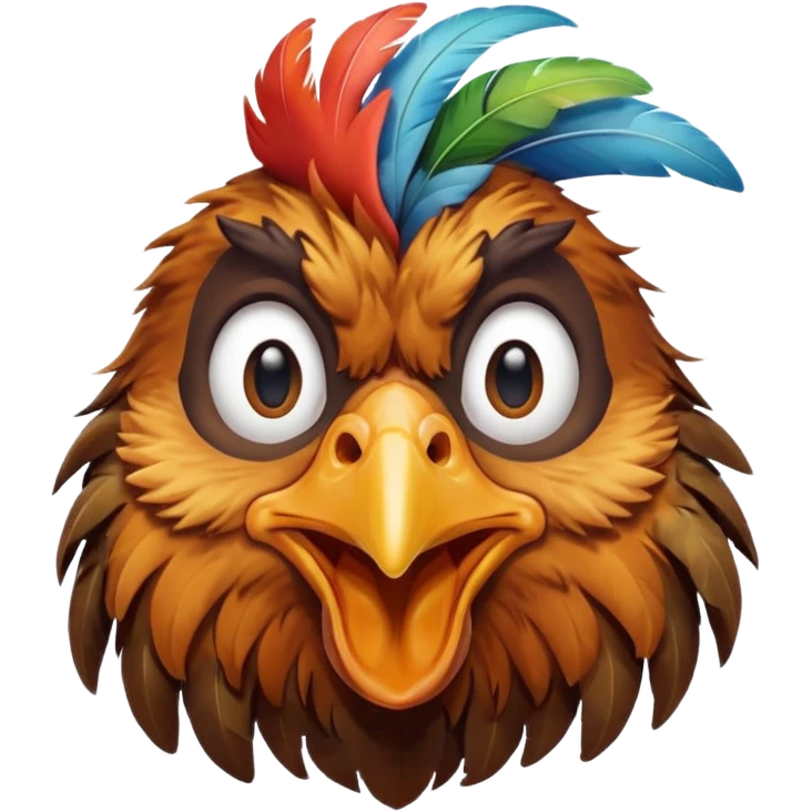 A retarded looking chicken head emoji