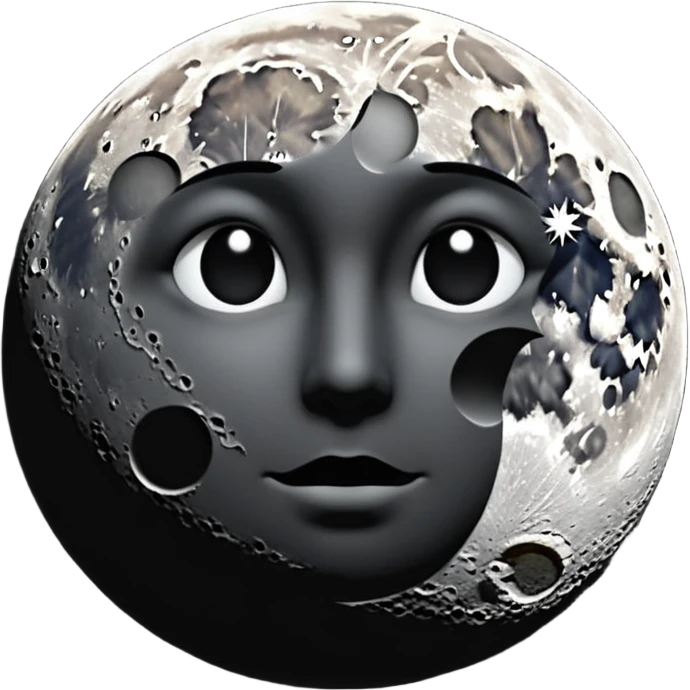 phases of the moon: new moon emoji