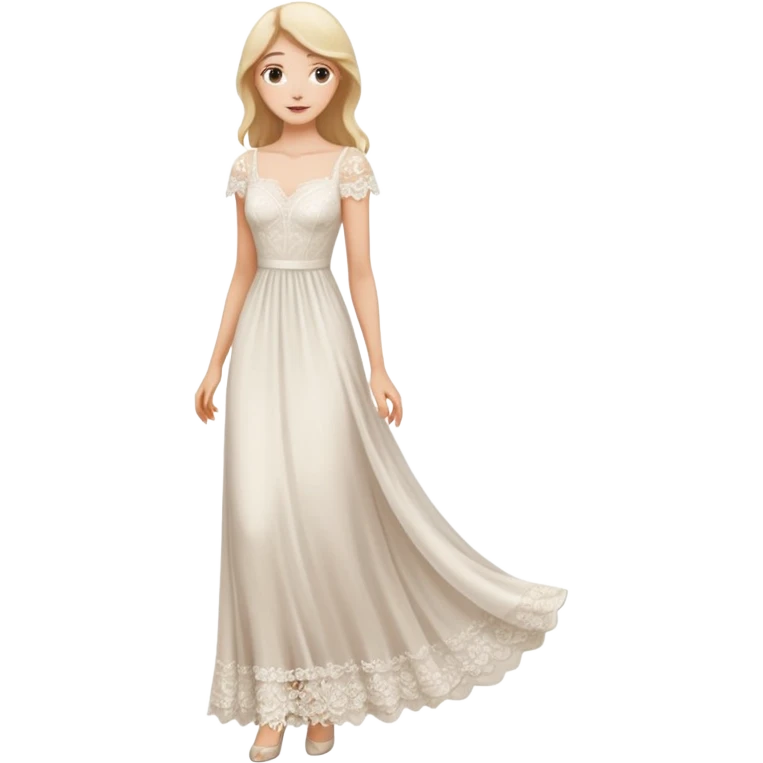 fai il vestito tutto bianco e falla alta e magra emoji