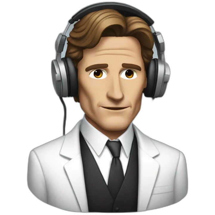 patrick bateman with headphones eyes closed emoji