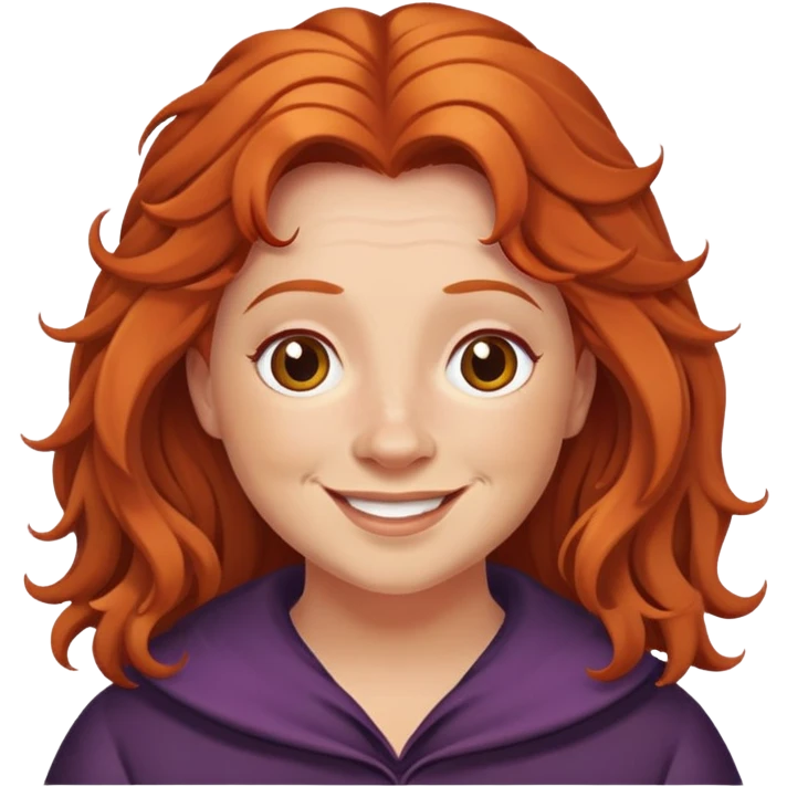 molly weasley, hair is a bit messy, smile emoji