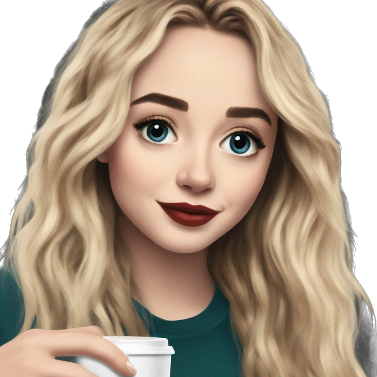 Sabrina Carpenter drinks coffee emoji