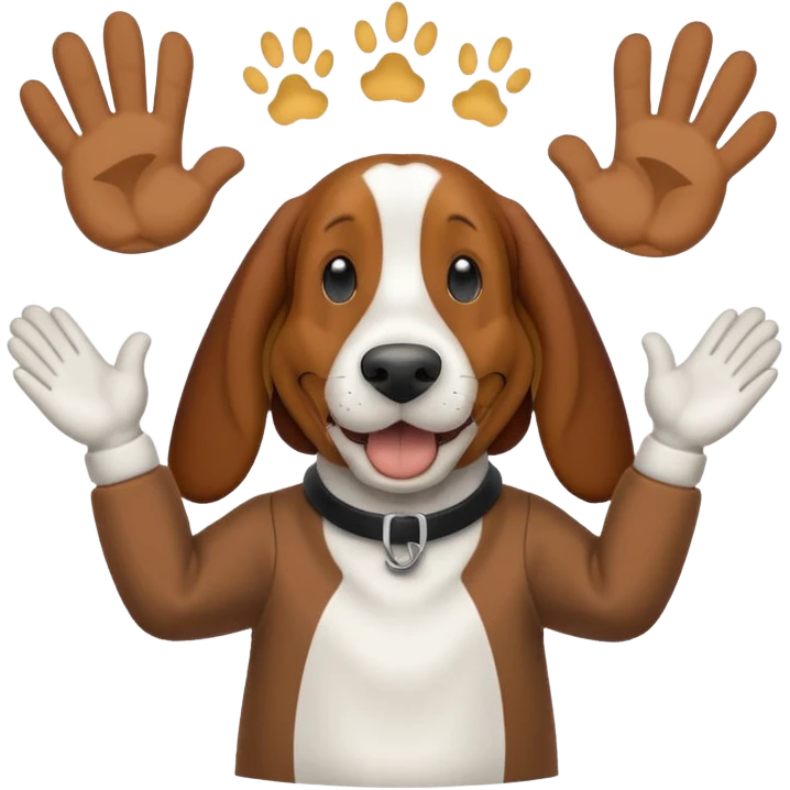 bassethound clapping with text say claps emoji