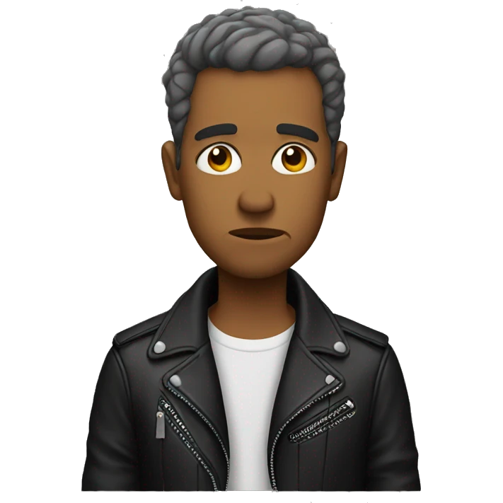 Sad musician with leather jacket emoji