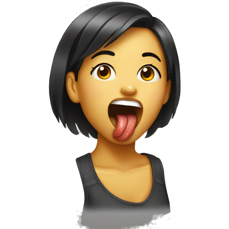 girl with tongue out hungry emoji