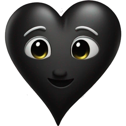 un cuore nero spezzato e dietro una figura nera emoji