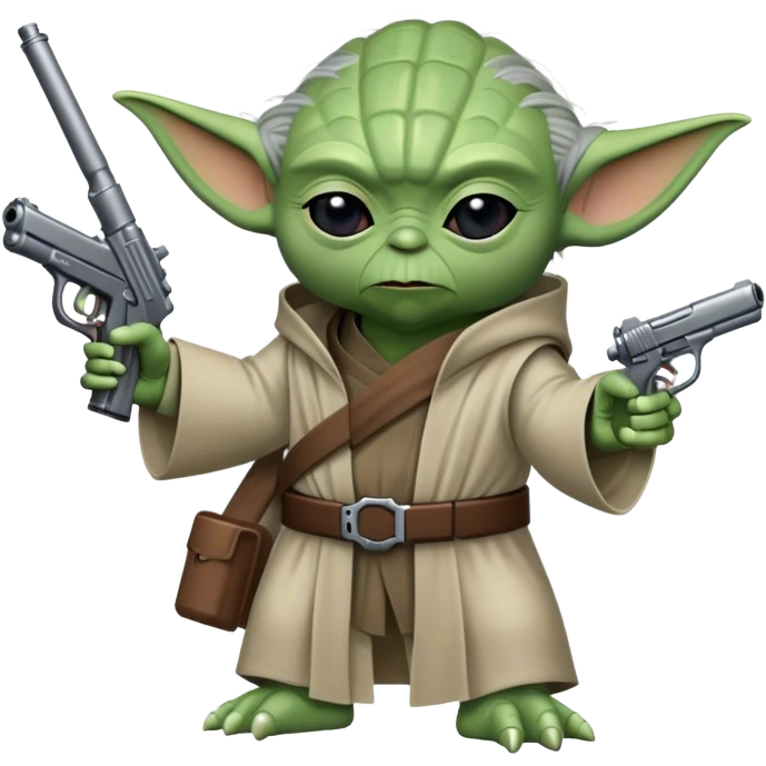 yoda with a gun emoji