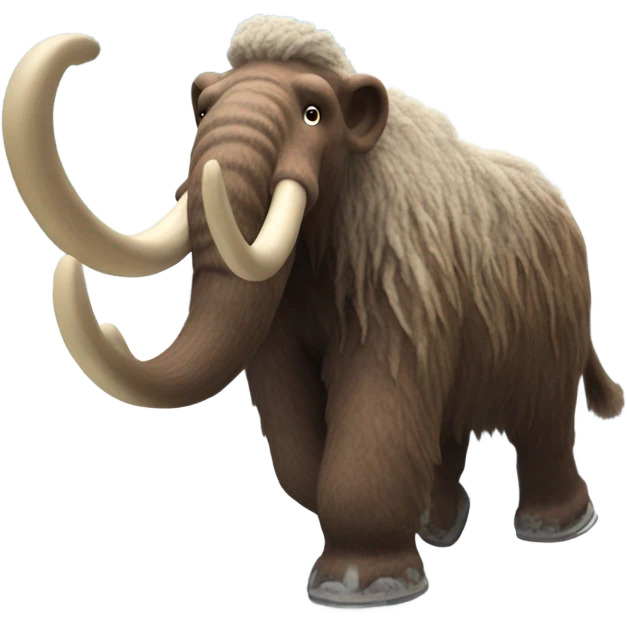 Skiing wooly mammoth emoji