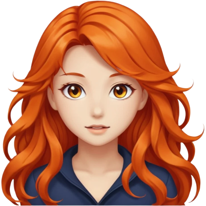 beautiful gorgeous anime lady with beautiful fiery emoji