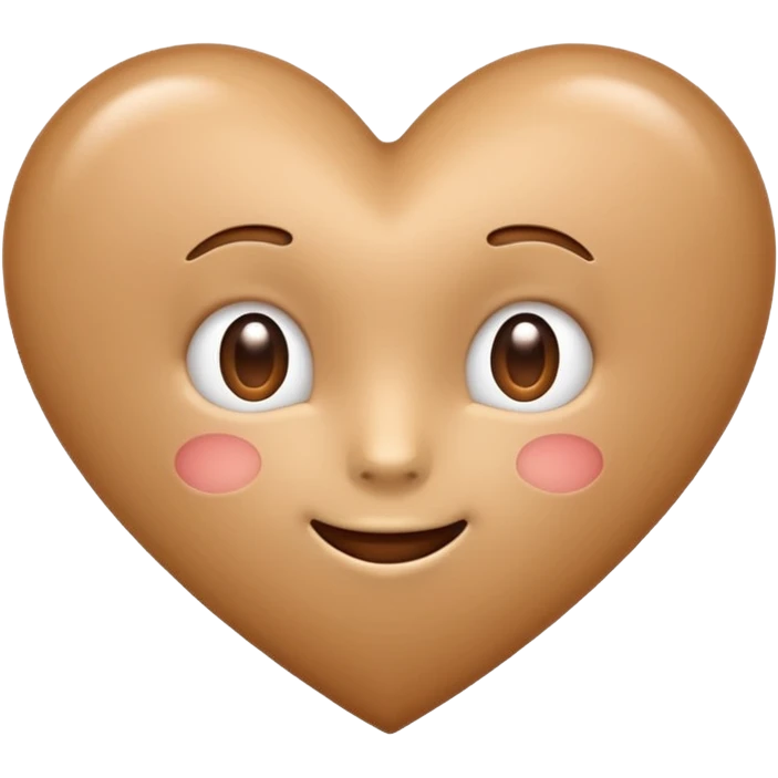 Cute light brown heart emoji with no face just plain light brown heart emoji emoji