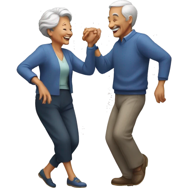 Old couple dancing emoji