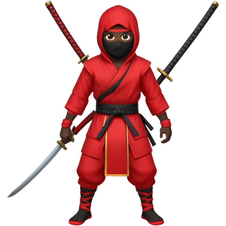 black skin ninja red clothes no weapon full body emoji