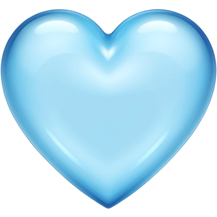 A realistic light blue heart made of glass  emoji