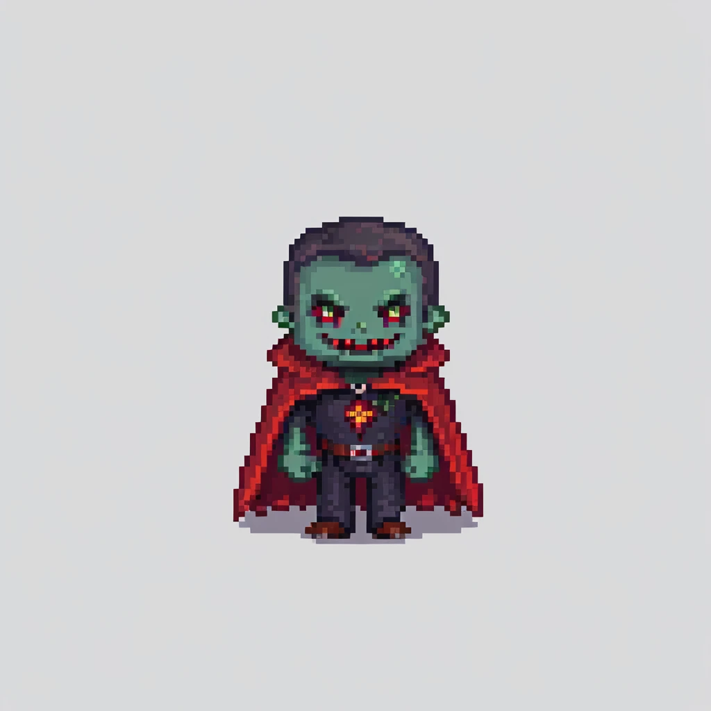 Dracula vampire with cape saying GG, gaming vampire emoji