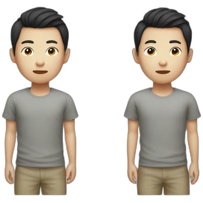 a cool chinese boy with no eyebrows emoji