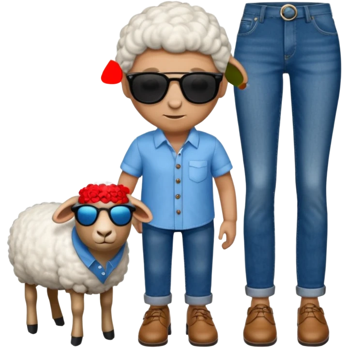 🐑+👔👞🕶️👖 emoji