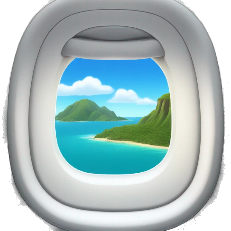 Airplane window with view of island emoji