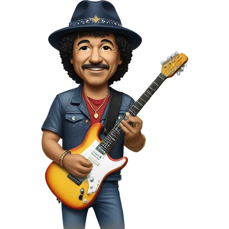 Carlos Santana con guitarra emoji