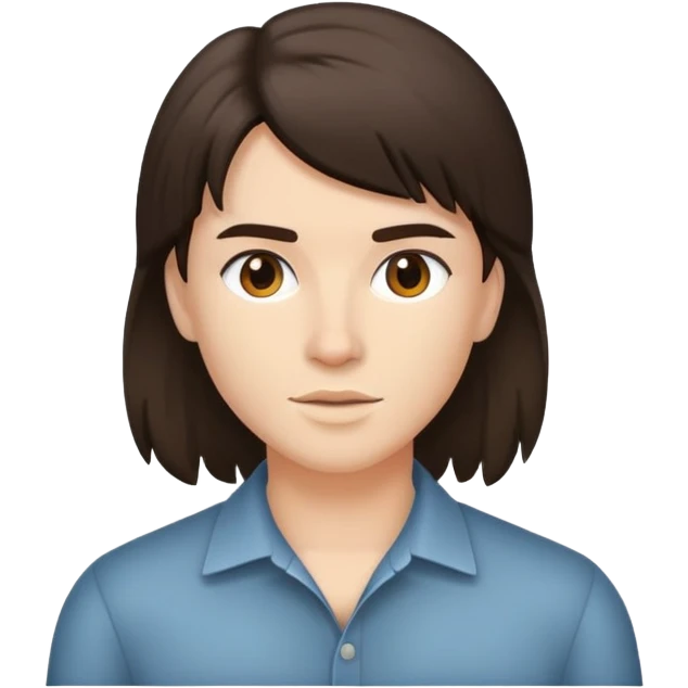 modern mullet brunette hair emoji