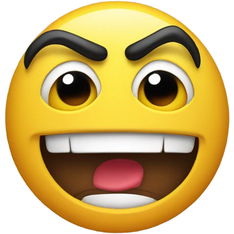 Mad yellow round emoji  emoji