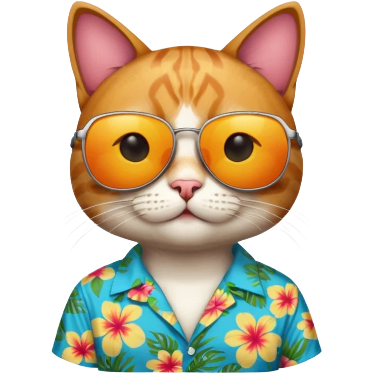 Cat – relaxed with sunglasses and bright aloha shirt emoji
