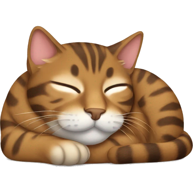 Brown Tabby cat sleeping emoji