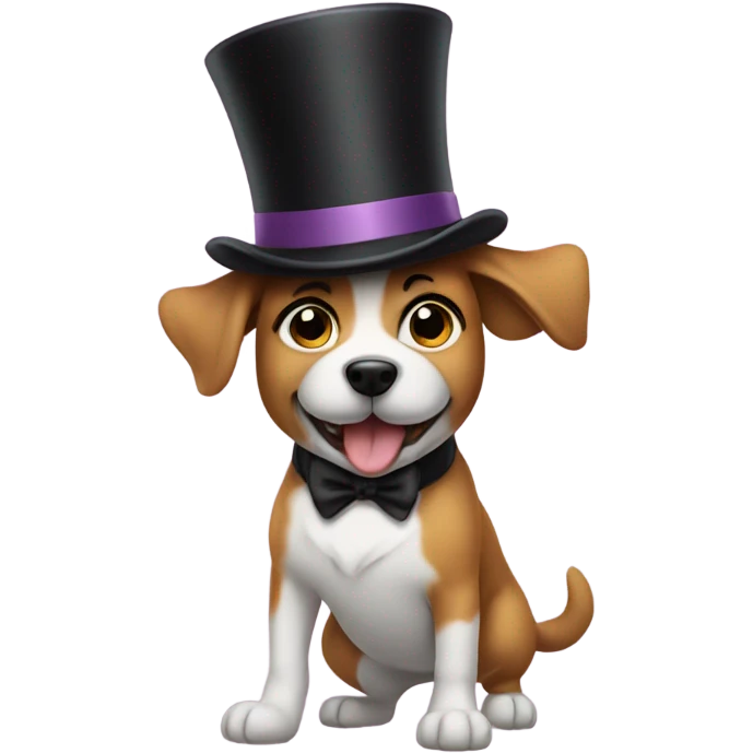 Dog dancing with a top hat  emoji