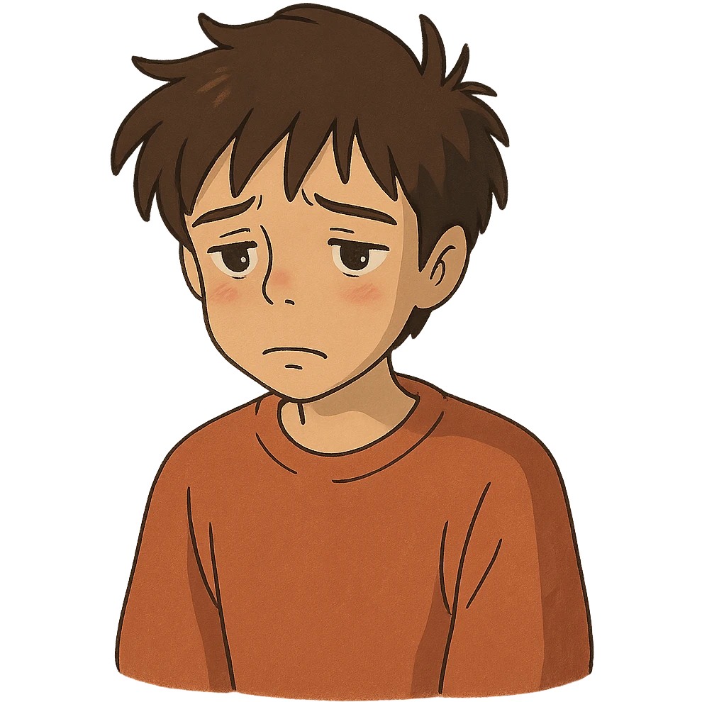 ghibli style sad character emoji